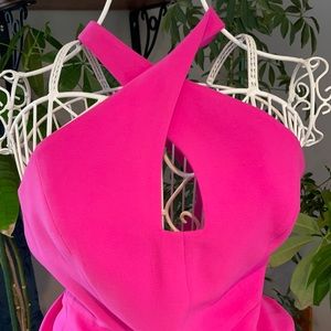 Pink cross neck dress